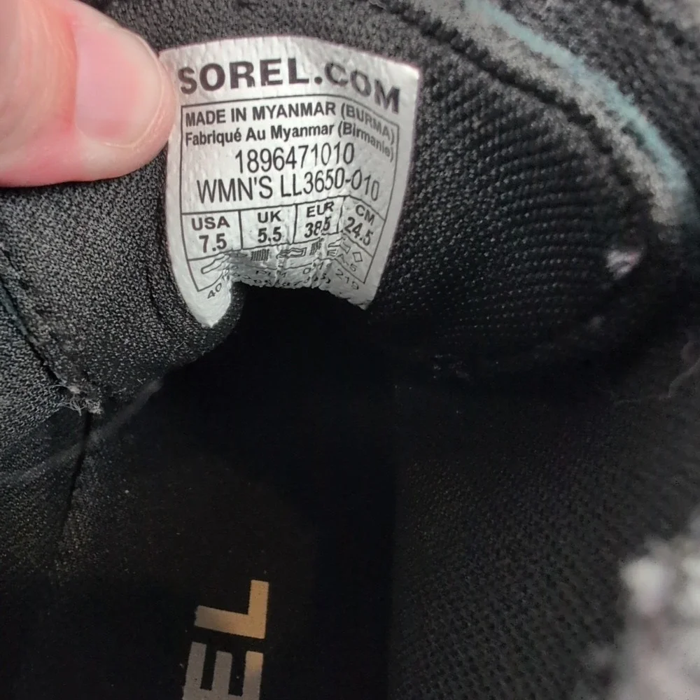 Sorel Out N About Plus LL3650 Black Wool Waterproof Duck‎ Rain boots Size 7.5